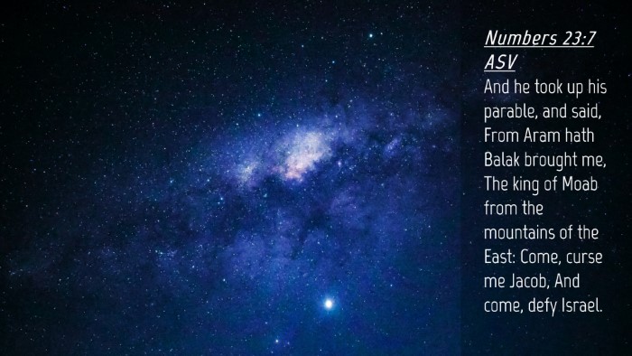 Picture 04 - Numbers 23:7 ASV Desktop Wallpaper - And he took up his parable, and said, From Aram - Desktop Bible Verse Wallpaper