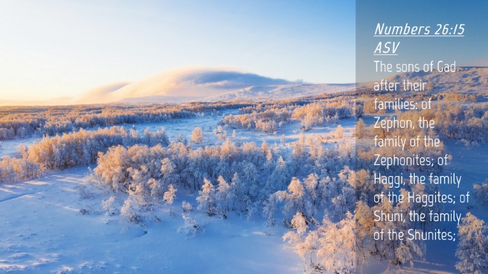 Picture 04 - Numbers 26:15 ASV Desktop Wallpaper - The sons of Gad after their families: of Zephon, - Desktop Bible Verse Wallpaper