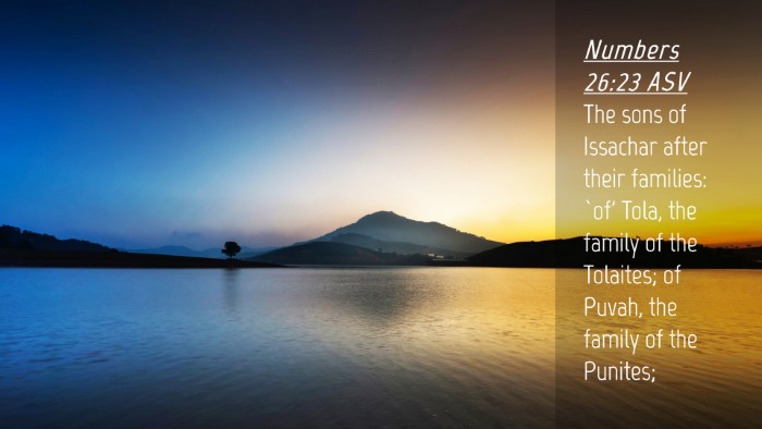 Picture 04 - Numbers 26:23 ASV Desktop Wallpaper - The sons of Issachar after their families: `of' - Desktop Bible Verse Wallpaper