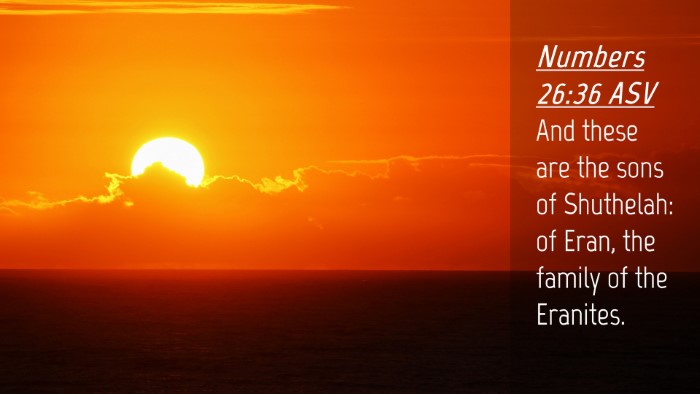 Picture 04 - Numbers 26:36 ASV Desktop Wallpaper - And these are the sons of Shuthelah: of Eran, the - Desktop Bible Verse Wallpaper