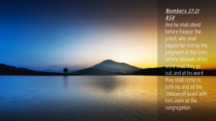 Picture 04 - Numbers 27:21 ASV Desktop Wallpaper - And he shall stand before Eleazar the priest, who - Desktop Bible Verse Wallpaper
