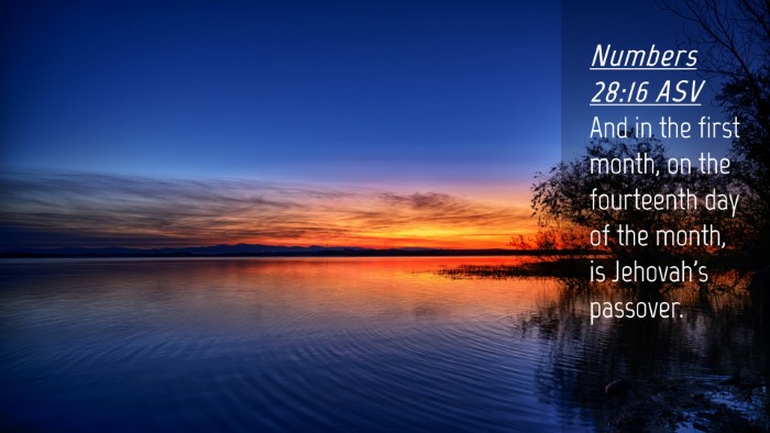 Picture 04 - Numbers 28:16 ASV Desktop Wallpaper - And in the first month, on the fourteenth day of - Desktop Bible Verse Wallpaper