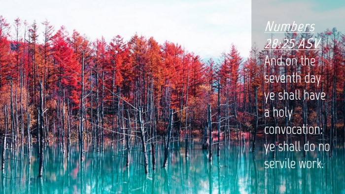 Picture 04 - Numbers 28:25 ASV Desktop Wallpaper - And on the seventh day ye shall have a holy - Desktop Bible Verse Wallpaper
