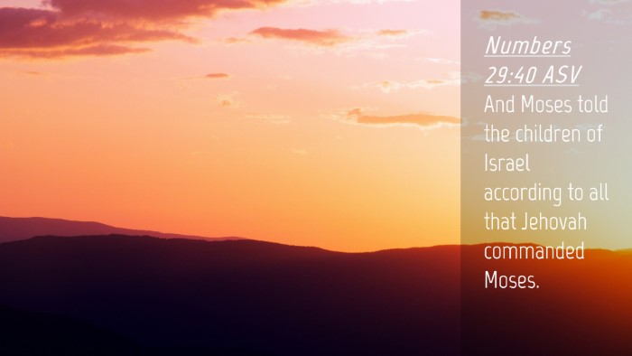 Picture 04 - Numbers 29:40 ASV Desktop Wallpaper - And Moses told the children of Israel according - Desktop Bible Verse Wallpaper