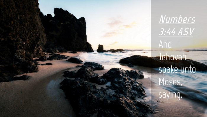 Picture 04 - Numbers 3:44 ASV Desktop Wallpaper - And Jehovah spake unto Moses, - Desktop Bible Verse Wallpaper