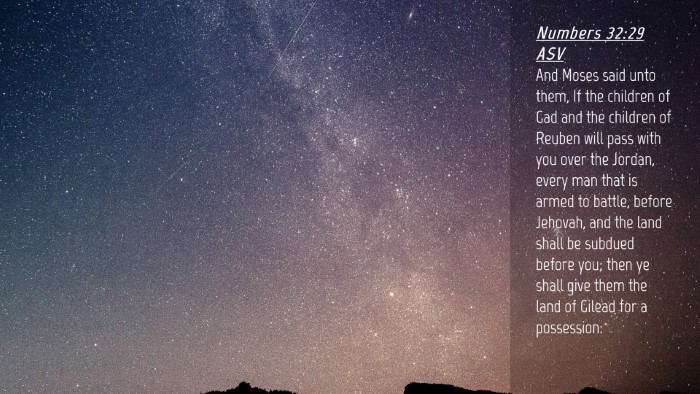 Picture 04 - Numbers 32:29 ASV Desktop Wallpaper - And Moses said unto them, If the children of Gad - Desktop Bible Verse Wallpaper