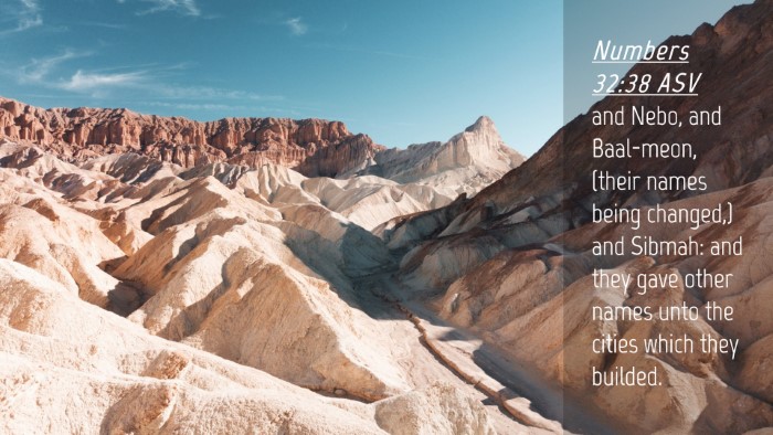 Picture 04 - Numbers 32:38 ASV Desktop Wallpaper - and Nebo, and Baal-meon, (their names being - Desktop Bible Verse Wallpaper