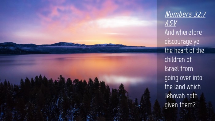 Picture 04 - Numbers 32:7 ASV Desktop Wallpaper - And wherefore discourage ye the heart of the - Desktop Bible Verse Wallpaper