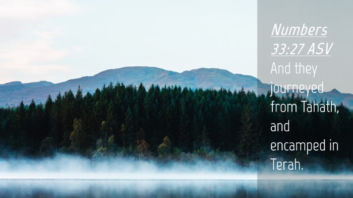Picture 04 - Numbers 33:27 ASV Desktop Wallpaper - And they journeyed from Tahath, and encamped in - Desktop Bible Verse Wallpaper