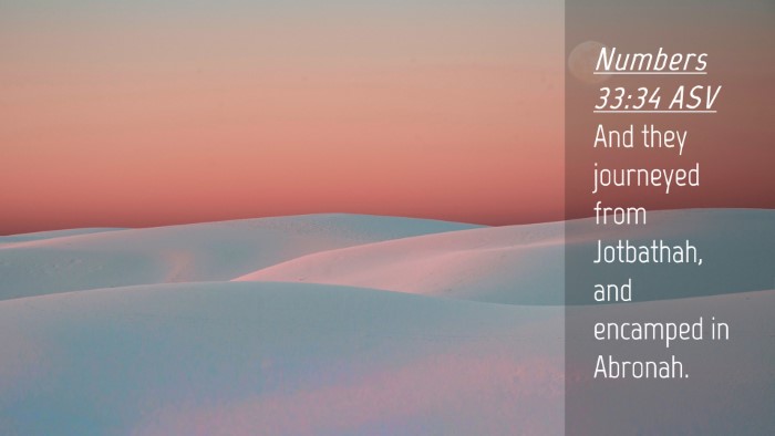 Picture 04 - Numbers 33:34 ASV Desktop Wallpaper - And they journeyed from Jotbathah, and encamped - Desktop Bible Verse Wallpaper