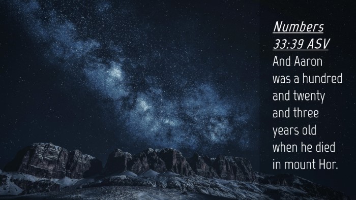 Picture 04 - Numbers 33:39 ASV Desktop Wallpaper - And Aaron was a hundred and twenty and three - Desktop Bible Verse Wallpaper