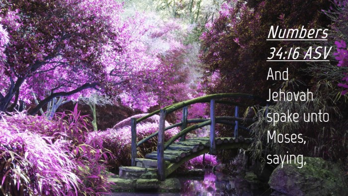 Picture 04 - Numbers 34:16 ASV Desktop Wallpaper - And Jehovah spake unto Moses, - Desktop Bible Verse Wallpaper