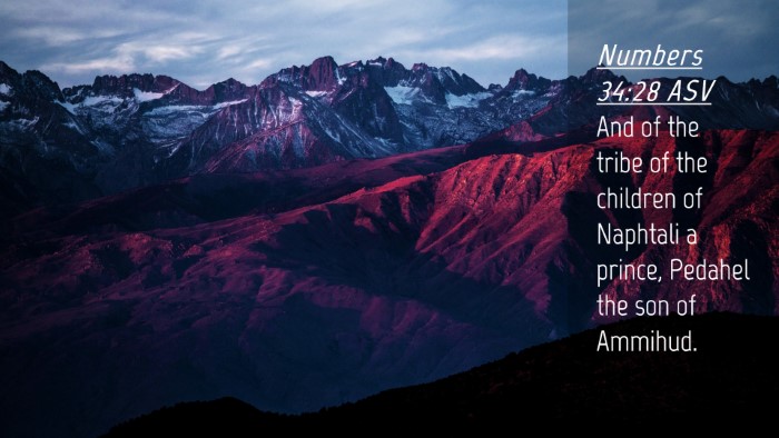 Picture 04 - Numbers 34:28 ASV Desktop Wallpaper - And of the tribe of the children of Naphtali a - Desktop Bible Verse Wallpaper