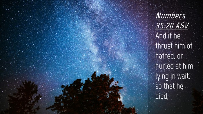 Picture 04 - Numbers 35:20 ASV Desktop Wallpaper - And if he thrust him of hatred, or hurled at him, - Desktop Bible Verse Wallpaper