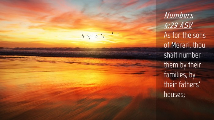 Picture 04 - Numbers 4:29 ASV Desktop Wallpaper - As for the sons of Merari, thou shalt number them - Desktop Bible Verse Wallpaper