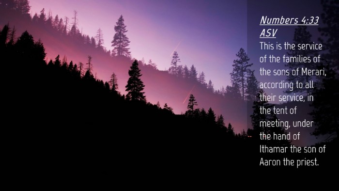 Picture 04 - Numbers 4:33 ASV Desktop Wallpaper - This is the service of the families of the sons - Desktop Bible Verse Wallpaper