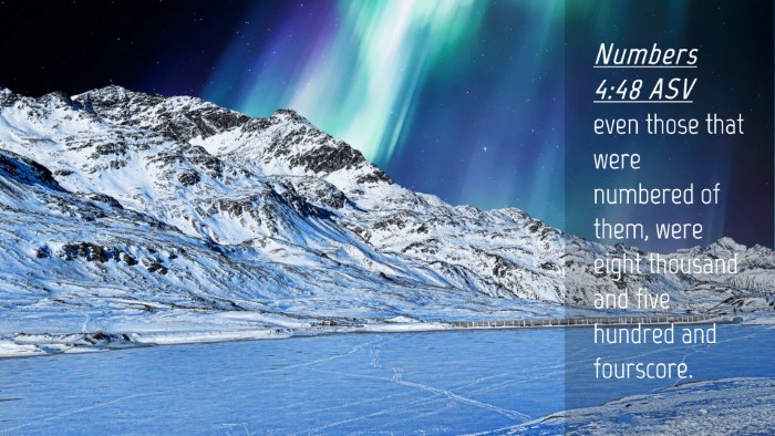 Picture 04 - Numbers 4:48 ASV Desktop Wallpaper - even those that were numbered of them, were eight - Desktop Bible Verse Wallpaper