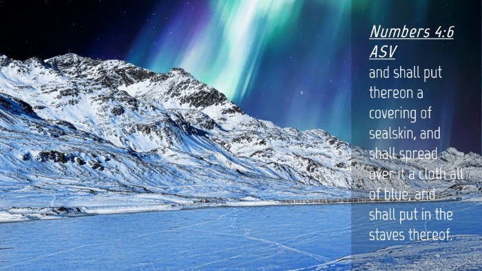 Picture 04 - Numbers 4:6 ASV Desktop Wallpaper - and shall put thereon a covering of sealskin, and - Desktop Bible Verse Wallpaper