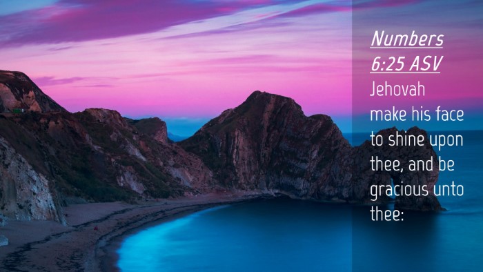 Picture 04 - Numbers 6:25 ASV Desktop Wallpaper - Jehovah make his face to shine upon thee, and be - Desktop Bible Verse Wallpaper