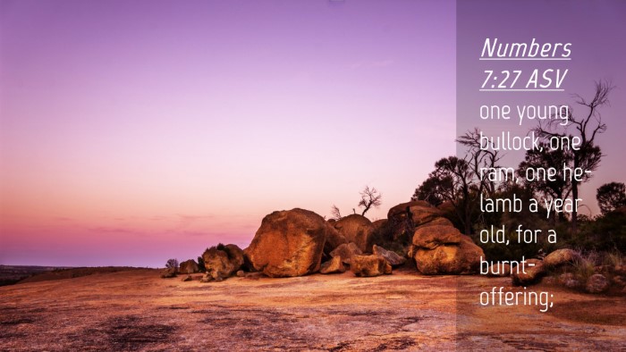 Picture 04 - Numbers 7:27 ASV Desktop Wallpaper - one young bullock, one ram, one he-lamb a year - Desktop Bible Verse Wallpaper