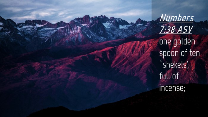 Picture 04 - Numbers 7:38 ASV Desktop Wallpaper - one golden spoon of ten `shekels', full of - Desktop Bible Verse Wallpaper