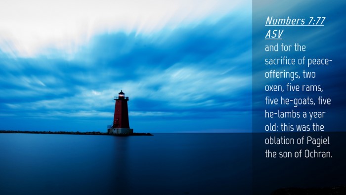 Picture 04 - Numbers 7:77 ASV Desktop Wallpaper - and for the sacrifice of peace-offerings, two - Desktop Bible Verse Wallpaper