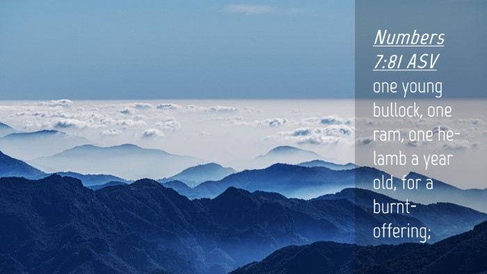 Picture 04 - Numbers 7:81 ASV Desktop Wallpaper - one young bullock, one ram, one he-lamb a year - Desktop Bible Verse Wallpaper