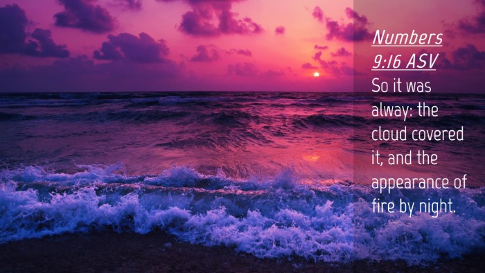 Picture 04 - Numbers 9:16 ASV Desktop Wallpaper - So it was alway: the cloud covered it, and the - Desktop Bible Verse Wallpaper