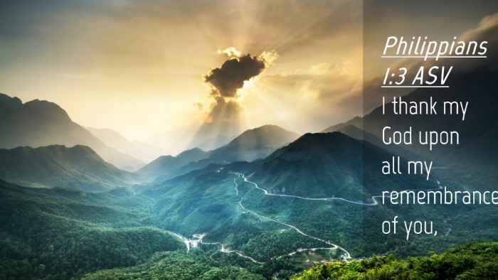 Picture 04 - Philippians 1:3 ASV Desktop Wallpaper - I thank my God upon all my remembrance of - Desktop Bible Verse Wallpaper