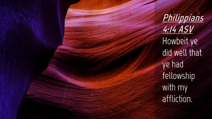 Picture 04 - Philippians 4:14 ASV Desktop Wallpaper - Howbeit ye did well that ye had fellowship with - Desktop Bible Verse Wallpaper