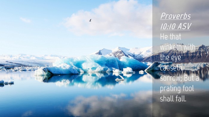 Picture 04 - Proverbs 10:10 ASV Desktop Wallpaper - He that winketh with the eye causeth sorrow; But - Desktop Bible Verse Wallpaper