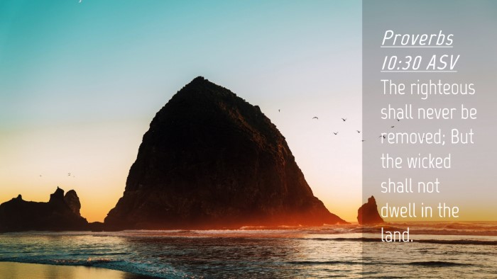Picture 04 - Proverbs 10:30 ASV Desktop Wallpaper - The righteous shall never be removed; But the - Desktop Bible Verse Wallpaper