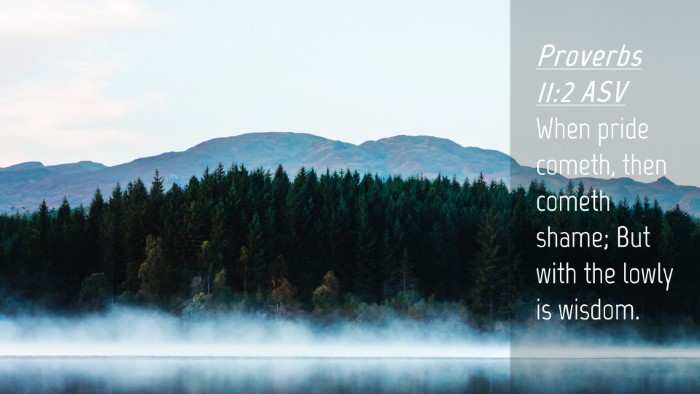 Picture 04 - Proverbs 11:2 ASV Desktop Wallpaper - When pride cometh, then cometh shame; But with - Desktop Bible Verse Wallpaper