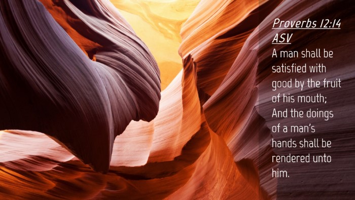 Picture 04 - Proverbs 12:14 ASV Desktop Wallpaper - A man shall be satisfied with good by the fruit - Desktop Bible Verse Wallpaper