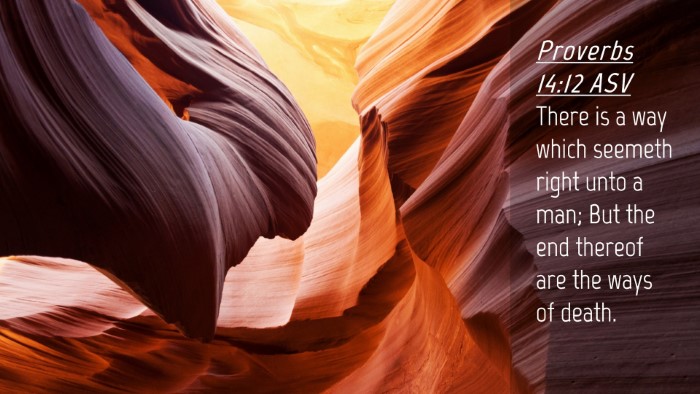 Picture 04 - Proverbs 14:12 ASV Desktop Wallpaper - There is a way which seemeth right unto a man; - Desktop Bible Verse Wallpaper