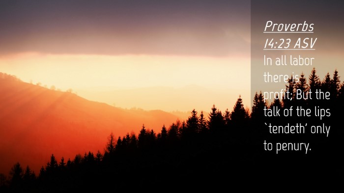 Picture 04 - Proverbs 14:23 ASV Desktop Wallpaper - In all labor there is profit; But the talk of the - Desktop Bible Verse Wallpaper