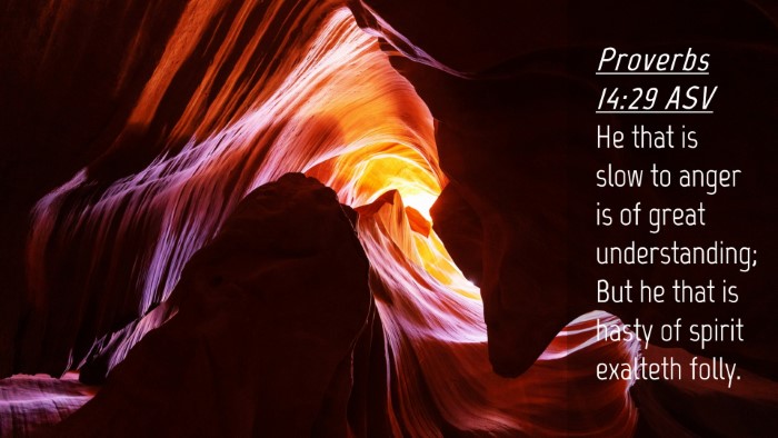 Picture 04 - Proverbs 14:29 ASV Desktop Wallpaper - He that is slow to anger is of great - Desktop Bible Verse Wallpaper