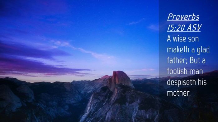 Picture 04 - Proverbs 15:20 ASV Desktop Wallpaper - A wise son maketh a glad father; But a foolish - Desktop Bible Verse Wallpaper