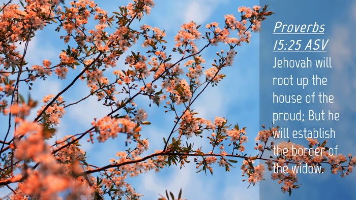 Picture 04 - Proverbs 15:25 ASV Desktop Wallpaper - Jehovah will root up the house of the proud; But - Desktop Bible Verse Wallpaper
