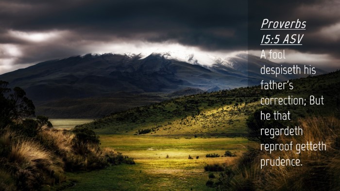 Picture 04 - Proverbs 15:5 ASV Desktop Wallpaper - A fool despiseth his father's correction; But he - Desktop Bible Verse Wallpaper