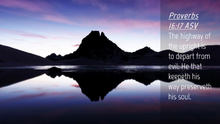 Picture 04 - Proverbs 16:17 ASV Desktop Wallpaper - The highway of the upright is to depart from - Desktop Bible Verse Wallpaper