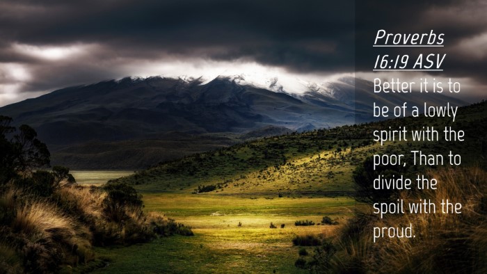 Picture 04 - Proverbs 16:19 ASV Desktop Wallpaper - Better it is to be of a lowly spirit with the - Desktop Bible Verse Wallpaper