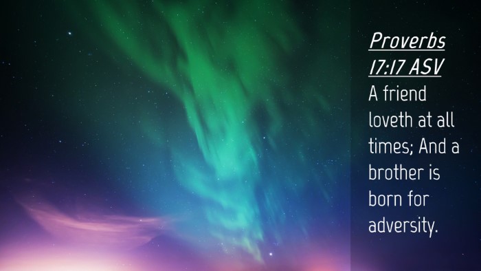 Picture 04 - Proverbs 17:17 ASV Desktop Wallpaper - A friend loveth at all times; And a brother is - Desktop Bible Verse Wallpaper