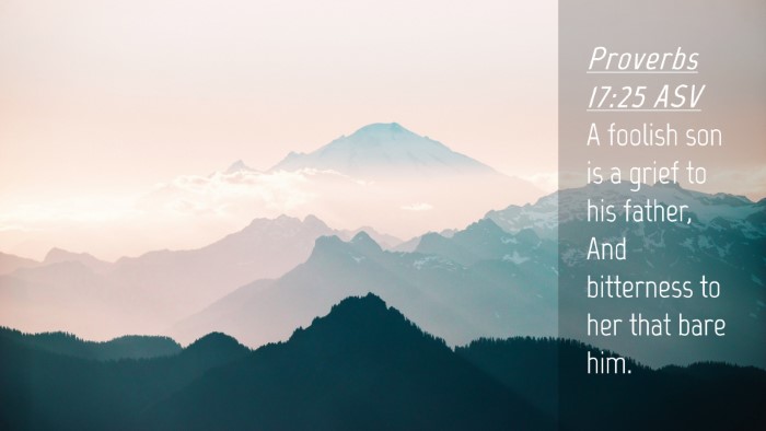 Picture 04 - Proverbs 17:25 ASV Desktop Wallpaper - A foolish son is a grief to his father, And - Desktop Bible Verse Wallpaper