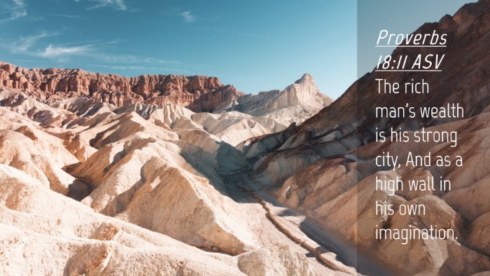 Picture 04 - Proverbs 18:11 ASV Desktop Wallpaper - The rich man's wealth is his strong city, And as - Desktop Bible Verse Wallpaper