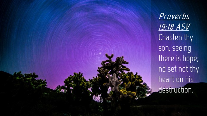 Picture 04 - Proverbs 19:18 ASV Desktop Wallpaper - Chasten thy son, seeing there is hope; nd set not - Desktop Bible Verse Wallpaper