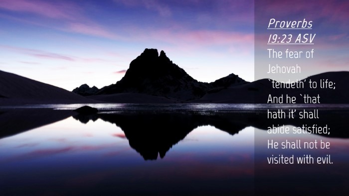 Picture 04 - Proverbs 19:23 ASV Desktop Wallpaper - The fear of Jehovah `tendeth' to life; And he - Desktop Bible Verse Wallpaper