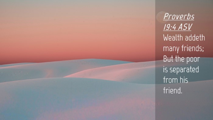 Picture 04 - Proverbs 19:4 ASV Desktop Wallpaper - Wealth addeth many friends; But the poor is - Desktop Bible Verse Wallpaper