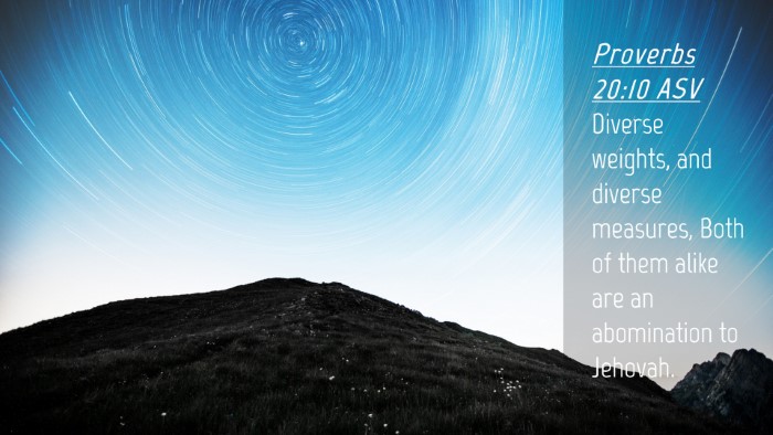 Picture 04 - Proverbs 20:10 ASV Desktop Wallpaper - Diverse weights, and diverse measures, Both of - Desktop Bible Verse Wallpaper