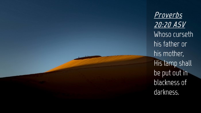 Picture 04 - Proverbs 20:20 ASV Desktop Wallpaper - Whoso curseth his father or his mother, His lamp - Desktop Bible Verse Wallpaper